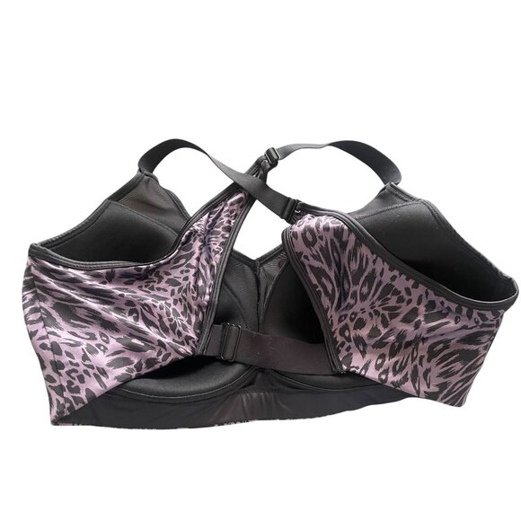 Adore Me Ariza contour sports bra 40DD purple black animal print medium impact - Picture 3 of 10